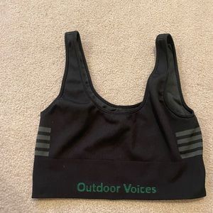 Outdoor Voices cropped Tank Crop Top green Gray Black Yoga large